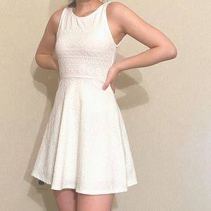 White Mini Skater or Fit and Flare Dress